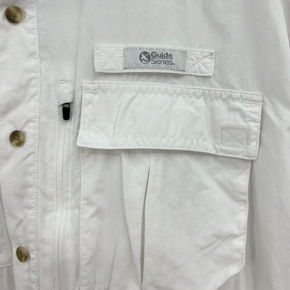 Men's White Guide Series Shirt Button Front Short Sleeve Size XL - Picture 5 of 8